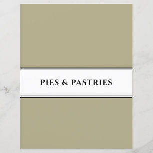 Cookbook Divider Paj och bakverk Sage Black Wh