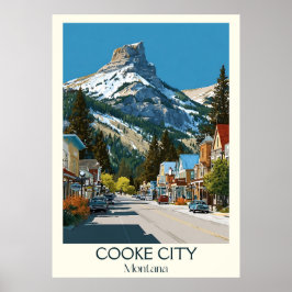 Cooke City Montana Vintage Yellowstone Gateway Poster
