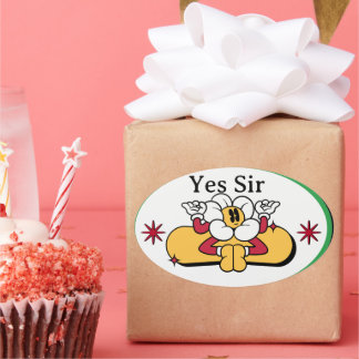 Cooker Said Yes, Sir Sticker – Funny Kitchen Quote Ovalt Klistermärke