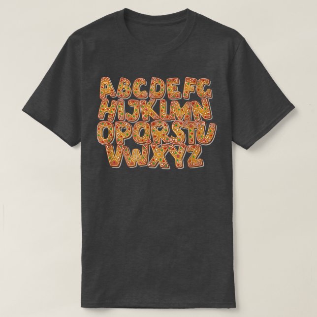 cookie alphabet-gåva för bakning av cookie älskare t shirt (Design framsida)