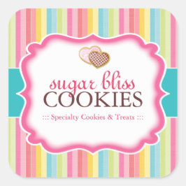 Cookie and Dessert - Packaging Stickers Fyrkantigt Klistermärke