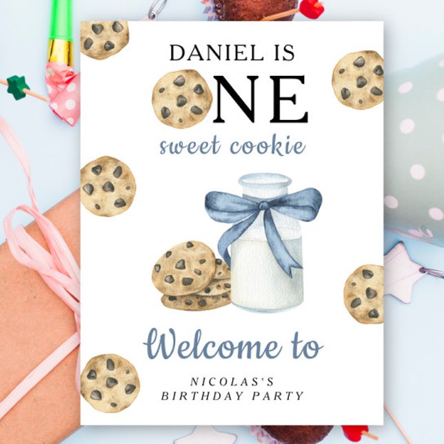 Cookie and Milk 1st Birthday Party  Poster (Skapare uppladdad)