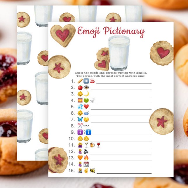 Cookie and milk baby shower Emoji Pictionary game  (Skapare uppladdad)