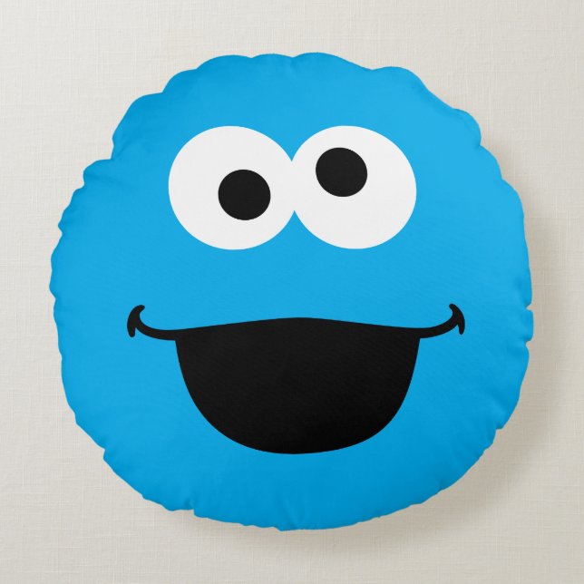 Cookie Ansikte Art Rund Kudde (Framsidan)