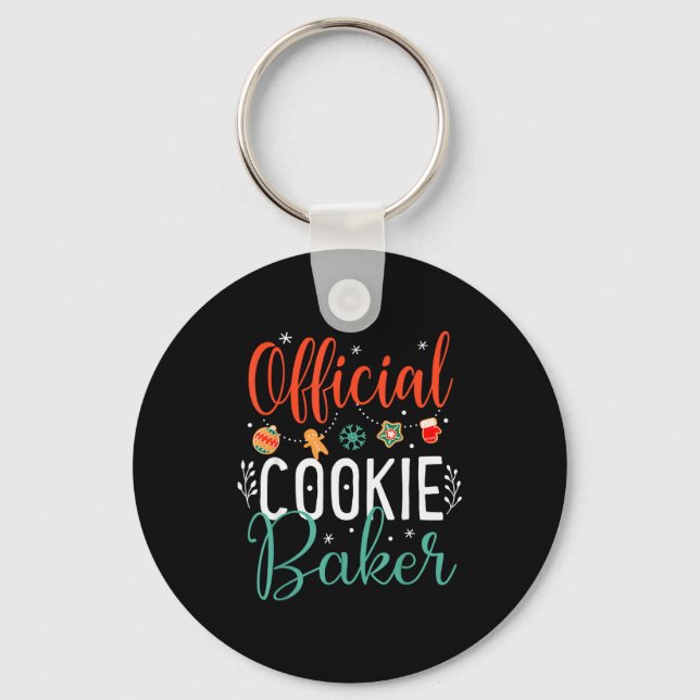 Cookie Baker Funny Christmas Couples Matching  Nyckelring (Framsida)