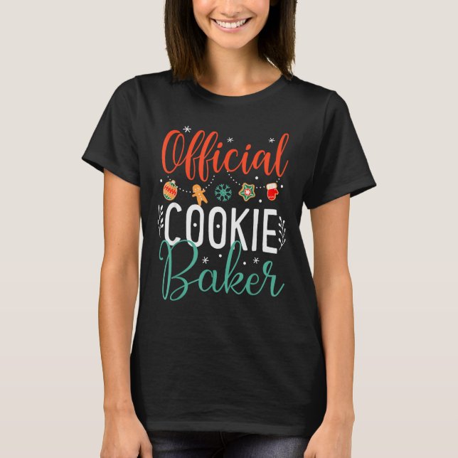 Cookie Baker Funny Christmas Couples Matching  T Shirt (Framsida)