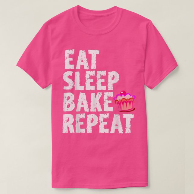 Cookie Bakers Baking Chefs Eat Sleep Bake Repeat C T Shirt (Design framsida)