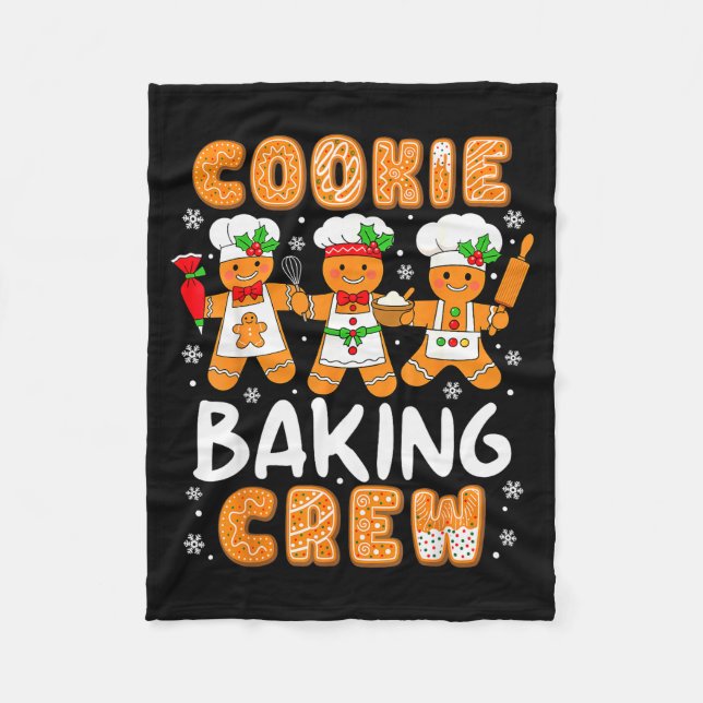 Cookie Baking Crew Christmas Funny Gingerbread Lov Fleecefilt (Framsidan)