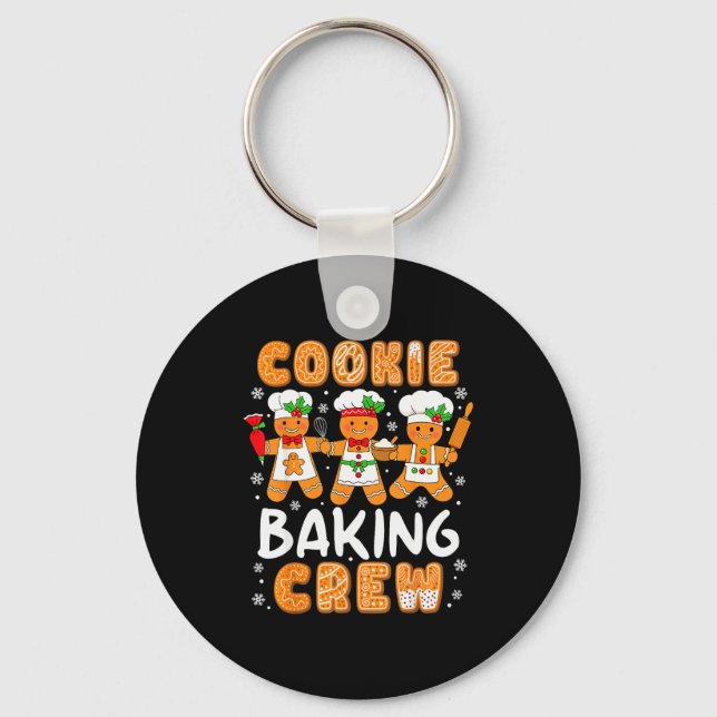Cookie Baking Crew Christmas Funny Gingerbread Lov Nyckelring (Framsida)