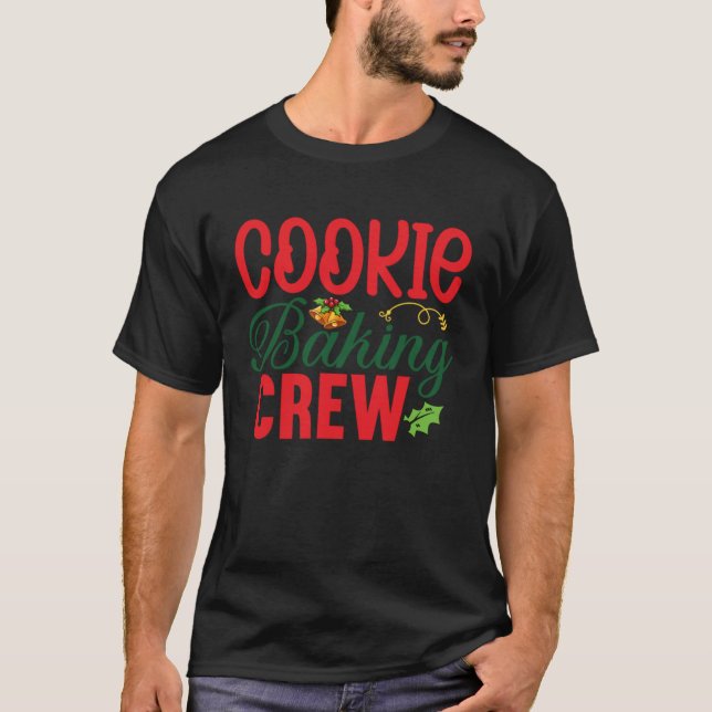 Cookie Baking Crew Christmas  Gingerbread T Shirt (Framsida)