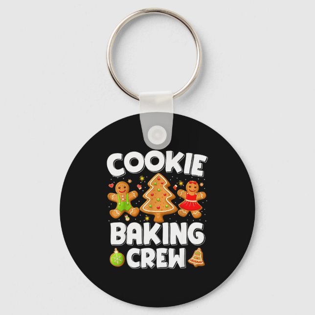 Cookie Baking Crew Christmas Gingerbread Team Squa Nyckelring (Framsida)