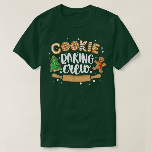 Cookie Baking Crew Christmas Santa Family Gingerbr T Shirt (Design framsida)