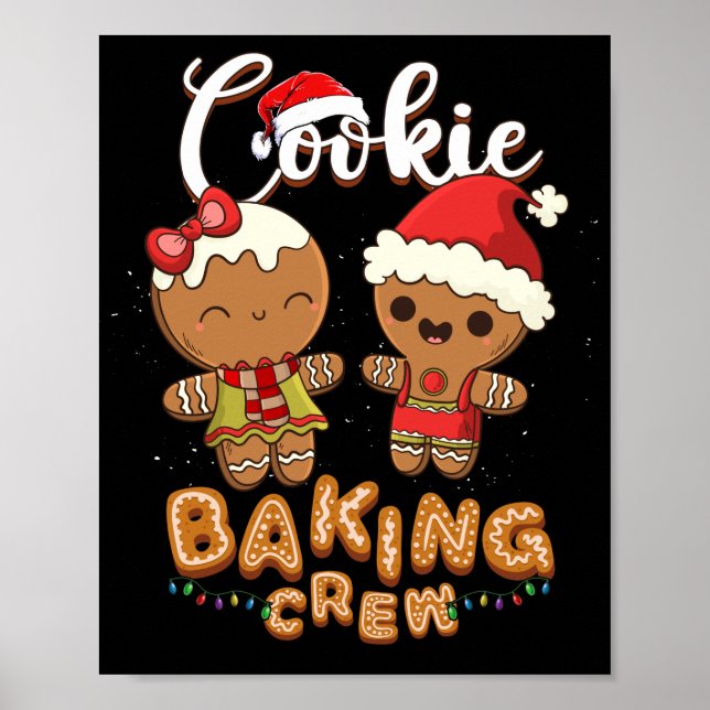 Cookie Baking Crew Christmas Santa Family Team Poster (Framsidan)
