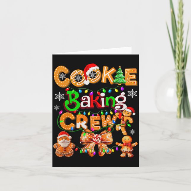 Cookie Baking Crew Cooking Coquette Bow Xmas Ginge Kort (Framsida)