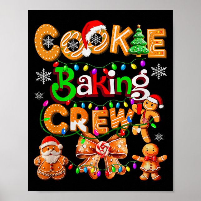 Cookie Baking Crew Cooking Coquette Bow Xmas Ginge Poster (Framsidan)