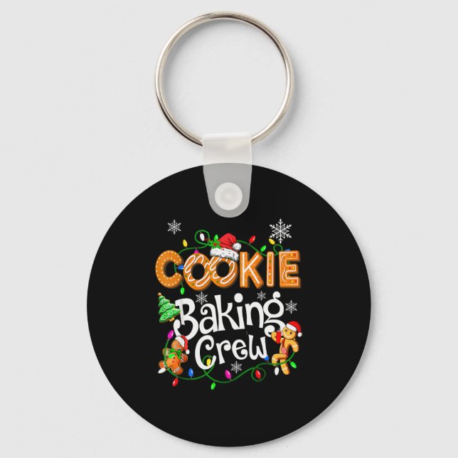 Cookie Baking Crew Cooking Lover Santa Xmas Ginger Nyckelring (Framsida)