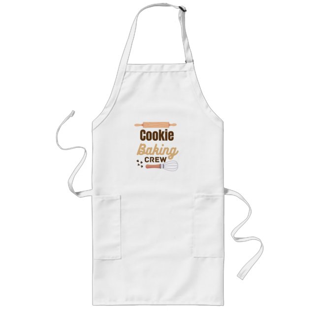 Cookie baking Crew Cute Funny Helgdag Apron Långt Förkläde (Framsidan)