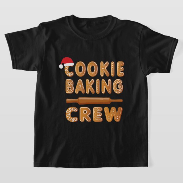 Cookie Baking Crew Family Christmas Gingerbread  T Shirt (Laydown)