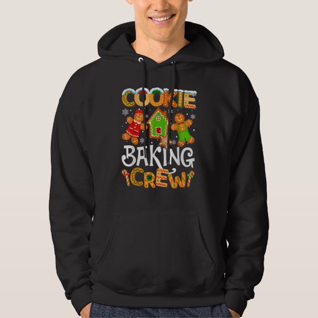 Cookie Baking Crew Family Christmas Gingerbread Te Hoodie (Framsida)