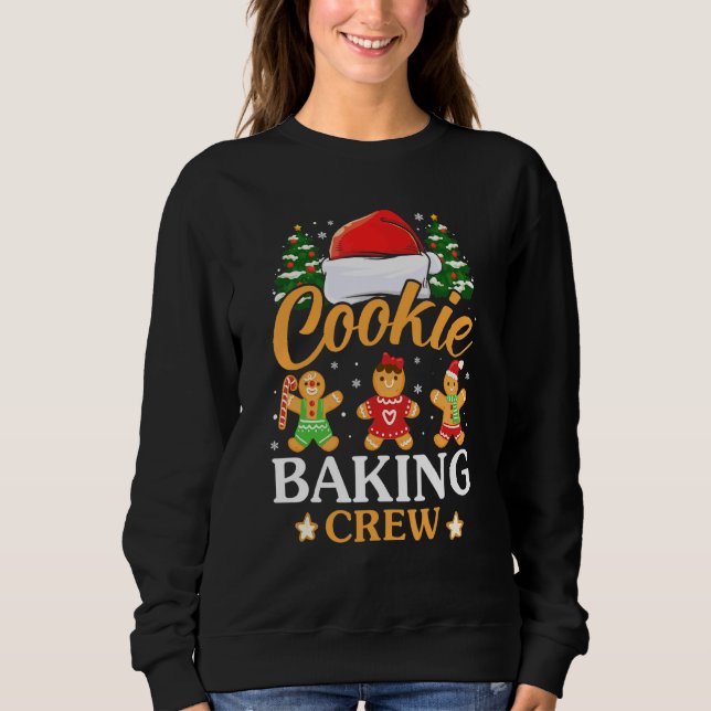 Cookie Baking Crew For Baker jul Julafton T Shirt (Framsida)