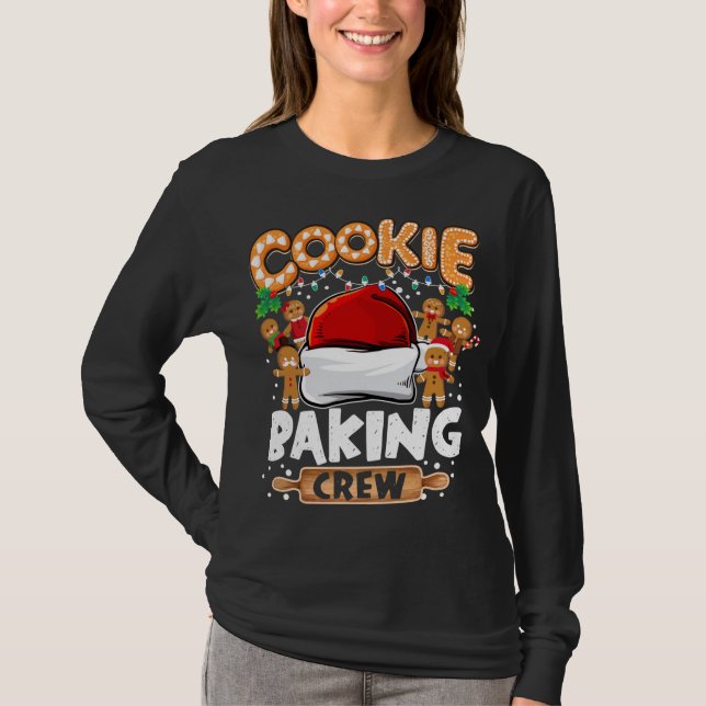 Cookie Baking Crew Funny jul Ljus Gingerbr T Shirt (Framsida)