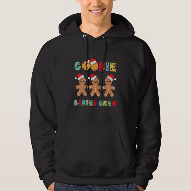 Cookie Baking Crew Gingerbread Men With Xmas Hats  Hoodie (Framsida)