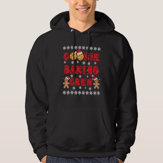 Cookie Baking Crew Gingerbread Men With Xmas Hats  Hoodie (Framsida)