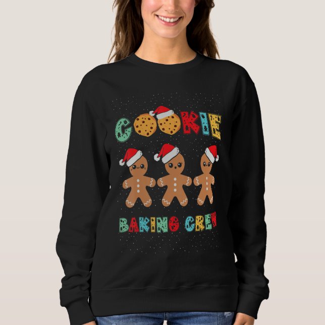 Cookie Baking Crew Gingerbread Men With Xmas Hats  T Shirt (Framsida)