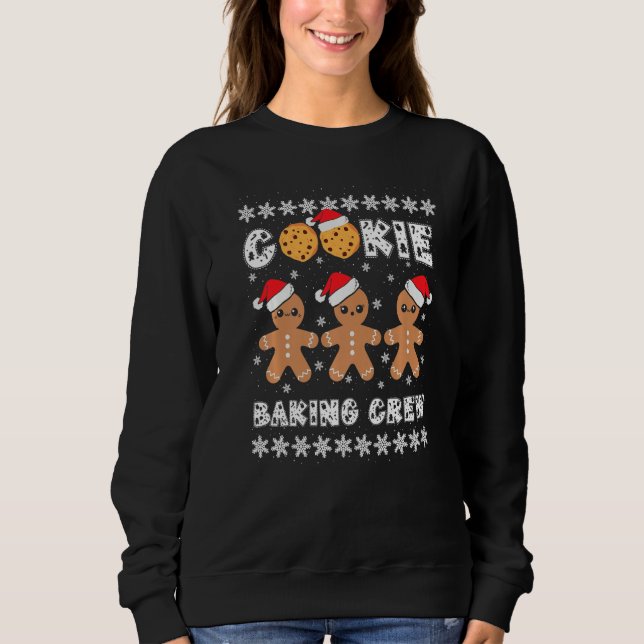 Cookie Baking Crew Gingerbread Men With Xmas Hats  T Shirt (Framsida)