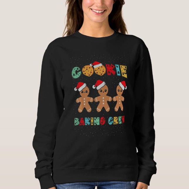 Cookie Baking Crew Gingerbread Men With Xmas Hats  T Shirt (Framsida)
