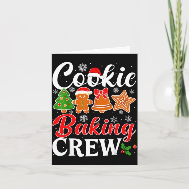 Cookie Baking Crew Gingerbread Xmas Holiday Cookie Kort (Framsida)