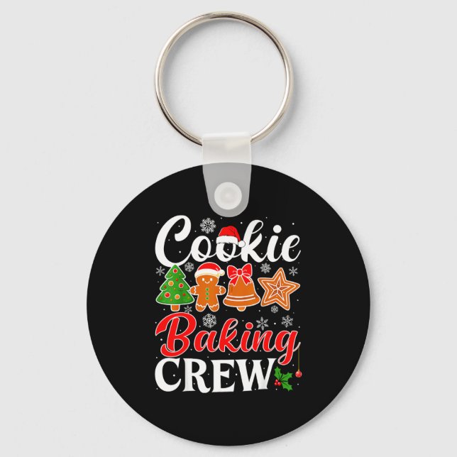 Cookie Baking Crew Gingerbread Xmas Holiday Cookie Nyckelring (Framsida)