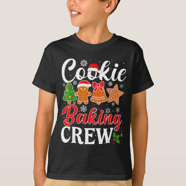 Cookie Baking Crew Gingerbread Xmas Holiday Cookie T Shirt (Framsida)