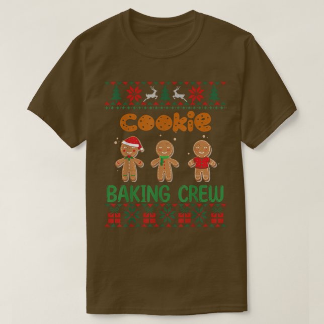 Cookie Baking Crew Gingertea Cute Ugly God jul T Shirt (Design framsida)