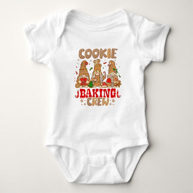 Cookie Baking Crew Gingertea julgran Gnomes T Shirt (Framsida)