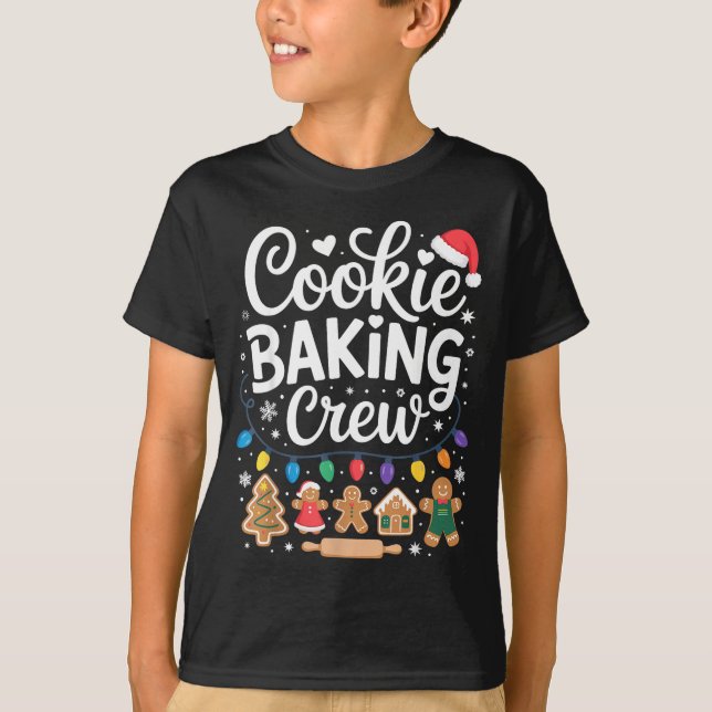 Cookie Baking Crew Holiday Squad Gingerbread Chris T Shirt (Framsida)