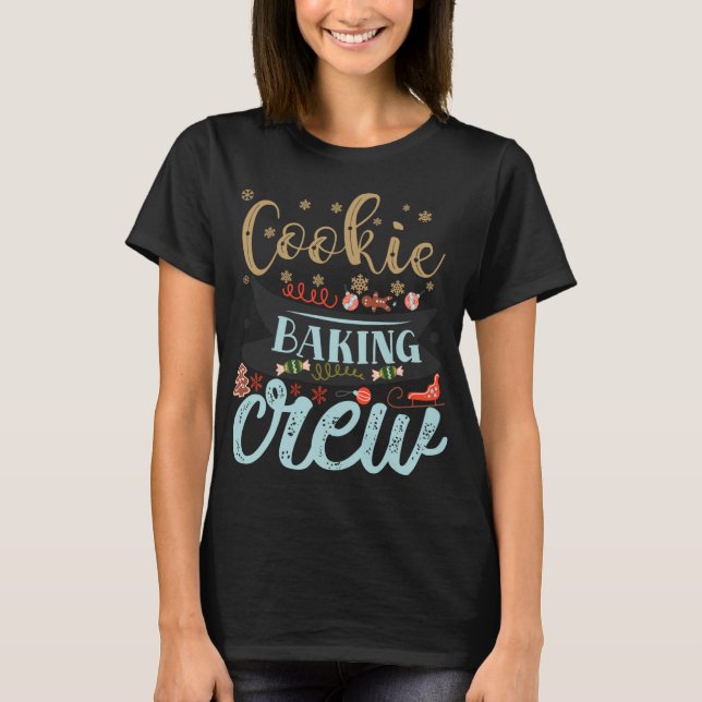 Cookie Baking Crew Jul Holiday Familj T-Shirt (Framsida)