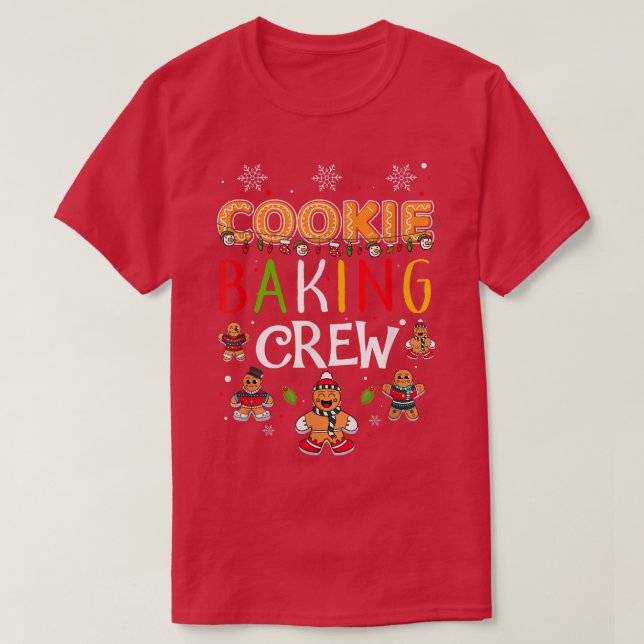 Cookie Baking Crew-julgräddbrödsmatchning T Shirt (Design framsida)