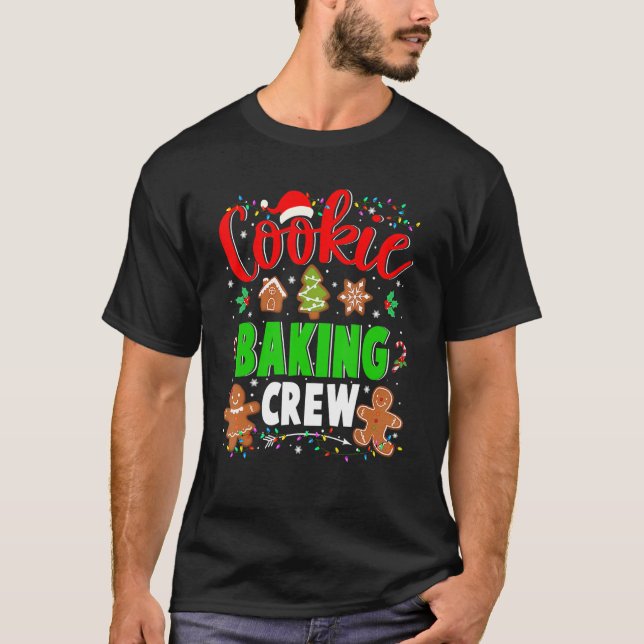 Cookie Baking Crew-jultomten Gingerbröd Santa Fam T Shirt (Framsida)