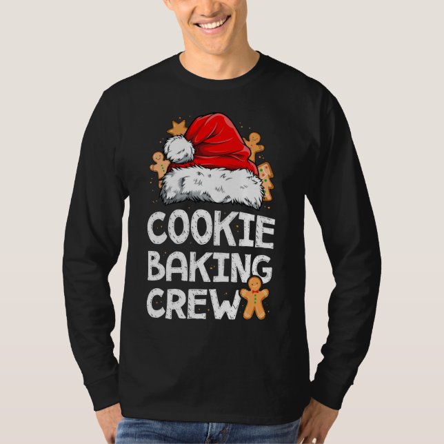 Cookie Baking Crew jultomtsfamiljens Gingerbr T Shirt (Framsida)