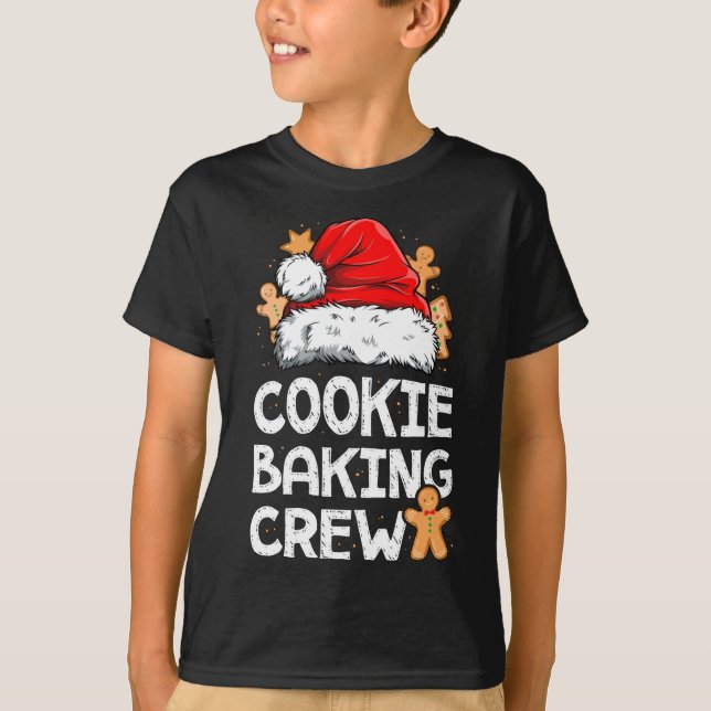Cookie Baking Crew jultomtsfamiljens Gingerbr T Shirt (Framsida)