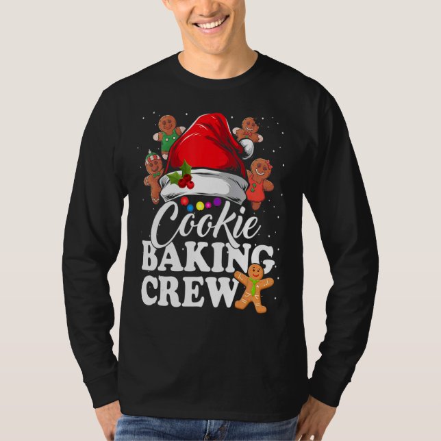 Cookie Baking Crew jultomtsfamiljens Gingerbr T Shirt (Framsida)