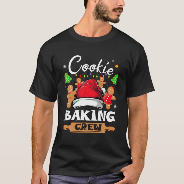 Cookie Baking Crew jultomtsfamiljens Gingerbr T Shirt (Framsida)