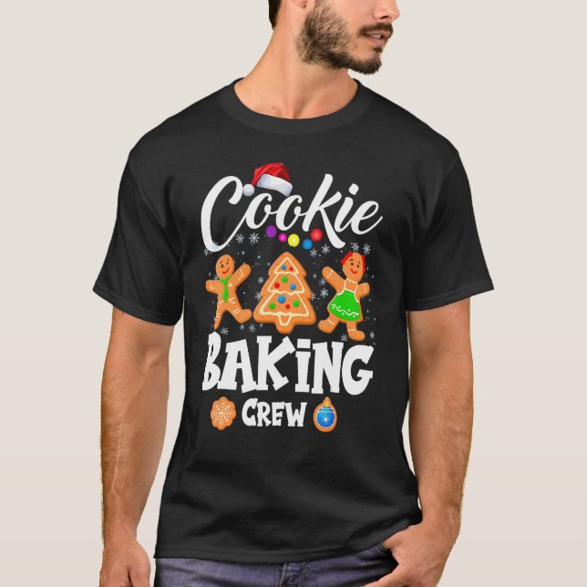 Cookie Baking Crew jultomtsfamiljens Gingerbr T Shirt (Framsida)