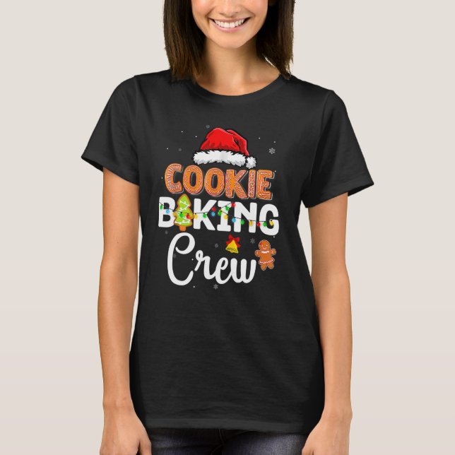 Cookie Baking Crew jultomtsfamiljens Gingerbr T Shirt (Framsida)