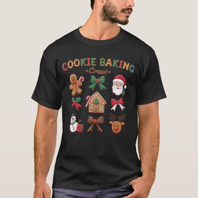 Cookie Baking Crew Matchande Jul T Shirt (Framsida)
