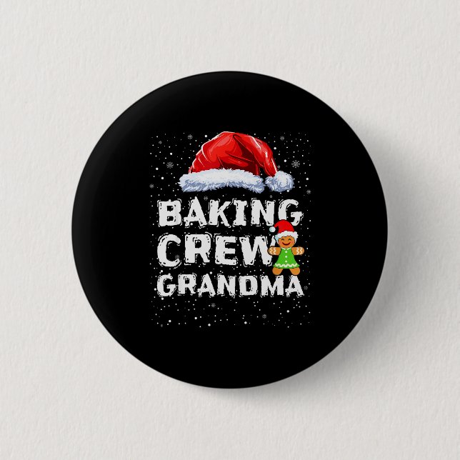 Cookie Baking Crew Shirt Grandma Matching Christma Knapp (Framsida)