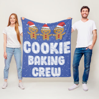 Cookie Baking Crew Shirt-julfamiljen Gingerbr Fleecefilt