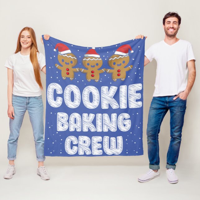 Cookie Baking Crew Shirt-julfamiljen Gingerbr Fleecefilt (På plats)