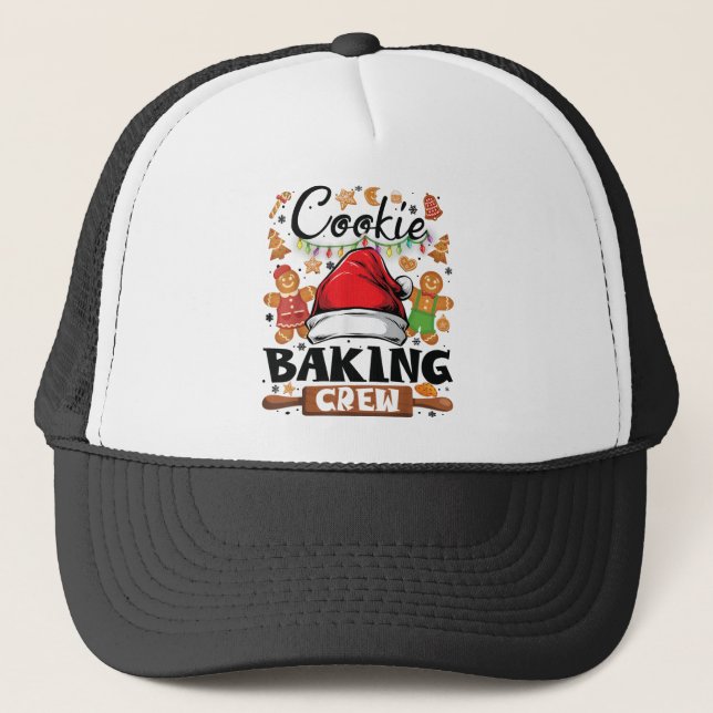 Cookie Baking Crew Shirt-julfamiljen Gingerbr Keps (Framsida)